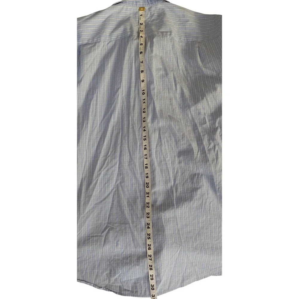 Banana Republic Mens Blue White Button Down Shirt Long Slv Size 15-15.5. A351